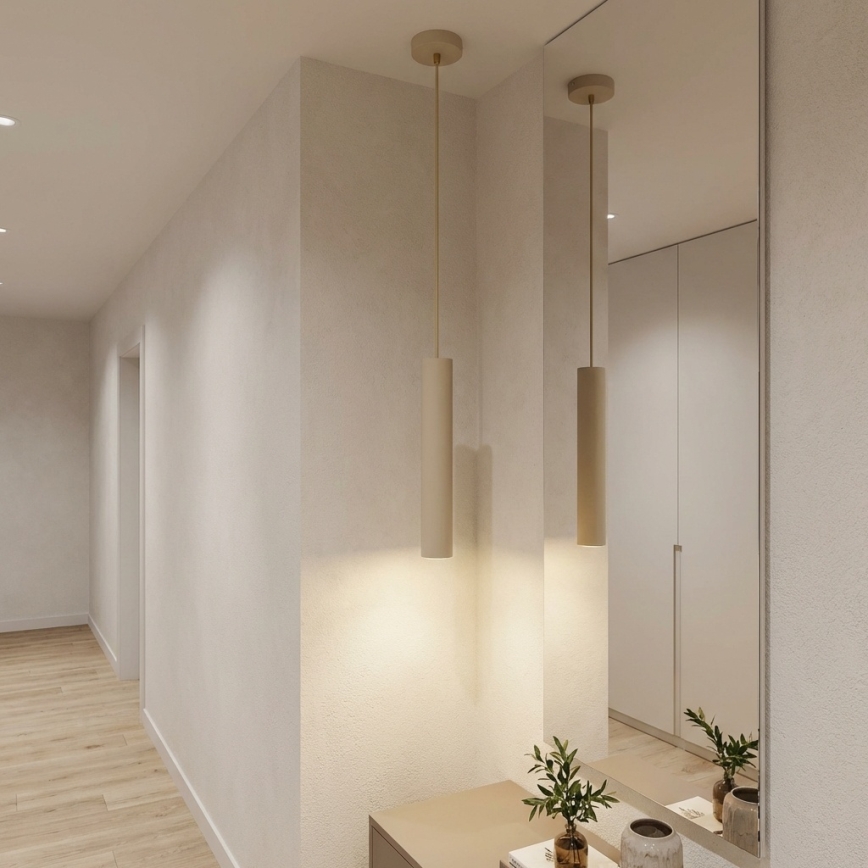 Brilagi - Luster na sajli TUBE 1xGU10/15W/230V bež/zlatna