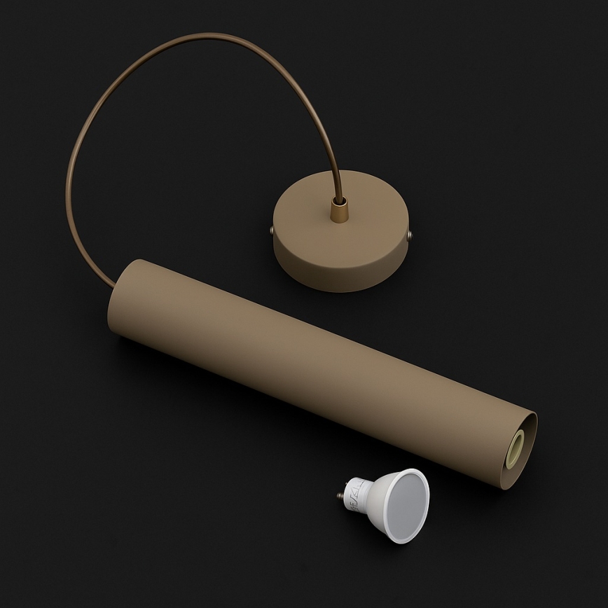 Brilagi - Luster na sajli TUBE 1xGU10/15W/230V bež/zlatna