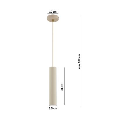 Brilagi - Luster na sajli TUBE 1xGU10/15W/230V bež/zlatna