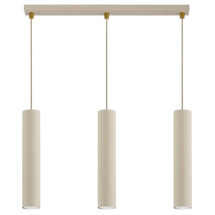 Brilagi - Luster na sajli TUBE 3xGU10/15W/230V bež/zlatna