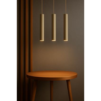 Brilagi - Luster na sajli TUBE 3xGU10/15W/230V bež/zlatna
