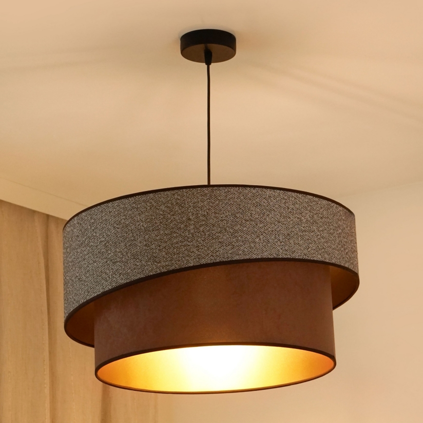 Brilagi - Luster na sajli VEGAS SHINE 1xE27/15W/230V pr. 50 cm siva/smeđa
