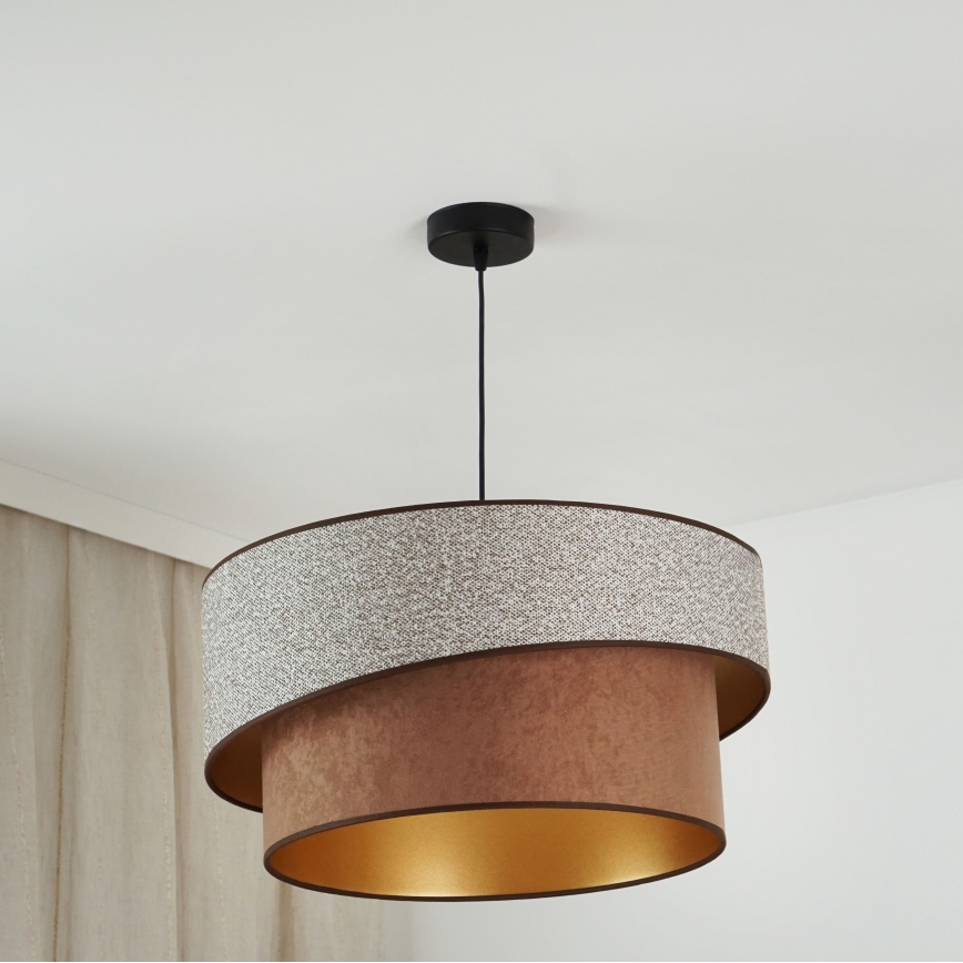 Brilagi - Luster na sajli VEGAS SHINE 1xE27/15W/230V pr. 50 cm siva/smeđa