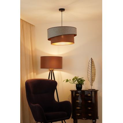 Brilagi - Luster na sajli VEGAS SHINE 1xE27/15W/230V pr. 50 cm siva/smeđa