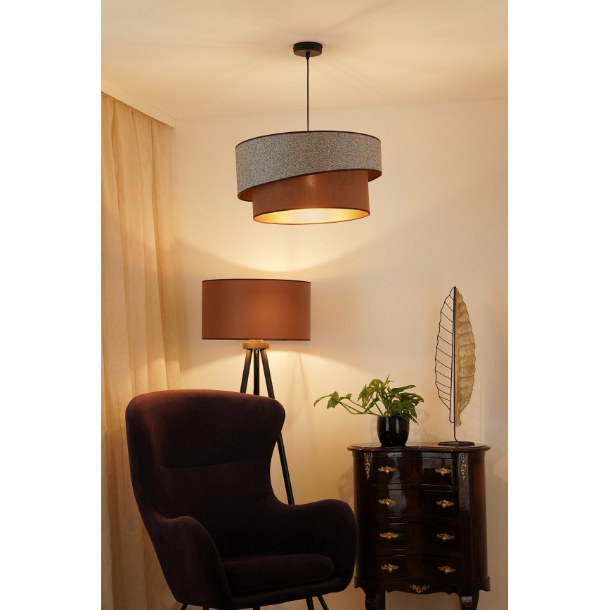 Brilagi - Luster na sajli VEGAS SHINE 1xE27/15W/230V pr. 50 cm siva/smeđa