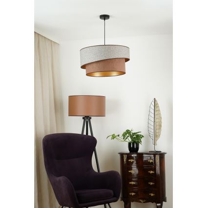 Brilagi - Luster na sajli VEGAS SHINE 1xE27/15W/230V pr. 50 cm siva/smeđa
