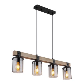 Brilagi - Luster na sajli VISTA 4xE27/60W/230V hrast