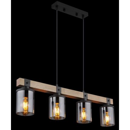 Brilagi - Luster na sajli VISTA 4xE27/60W/230V hrast