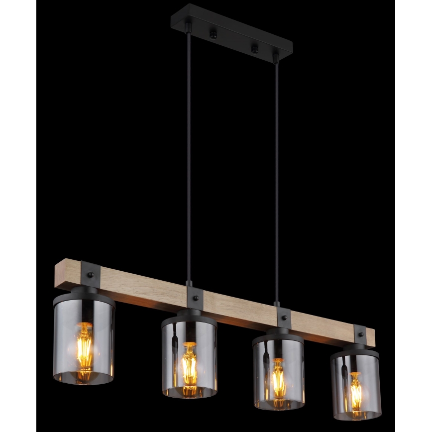 Brilagi - Luster na sajli VISTA 4xE27/60W/230V hrast