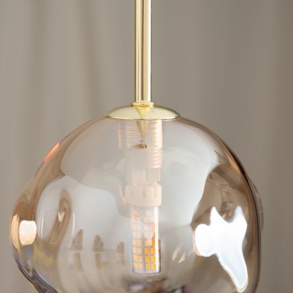 BRILAGI - Luster na sajli VULCANO 1xG9/8W/230V pr. 15 cm zlatna/dimno bež