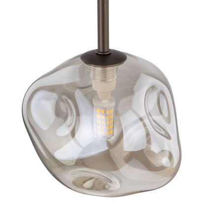Brilagi - Luster na sajli VULCANO 1xG9/8W/230V Ø 15 cm brončana/dimno bež