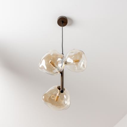 BRILAGI - Luster na sajli VULCANO 3xG9/8W/230V brončana/zadimljeno bež