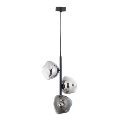 Brilagi - Luster na sajli VULCANO 3xG9/8W/230V crna/zadimljeno staklo