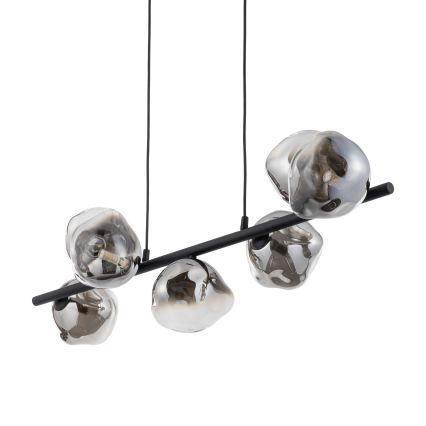 Brilagi - Luster na sajli VULCANO 7xG9/8W/230V crna/dimljena crna