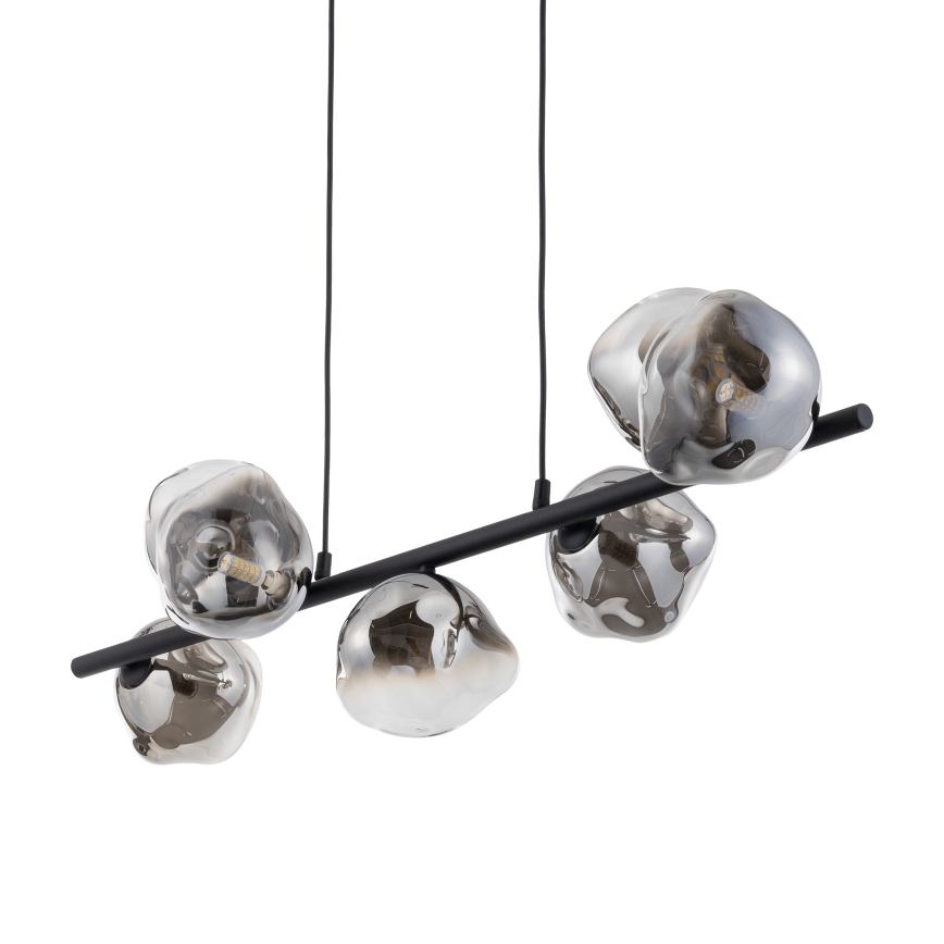 Brilagi - Luster na sajli VULCANO 7xG9/8W/230V crna/dimljena crna