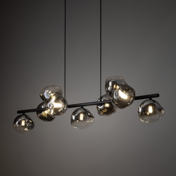Brilagi - Luster na sajli VULCANO 9xG9/8W/230V crna/dimljena crna