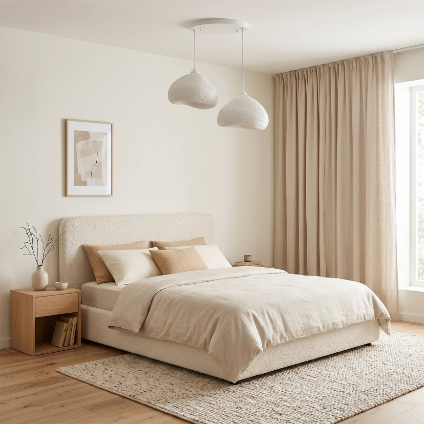 Brilagi - Luster na sajli WABI SABI 2xE27/40W/230V Ø 45 cm bijela