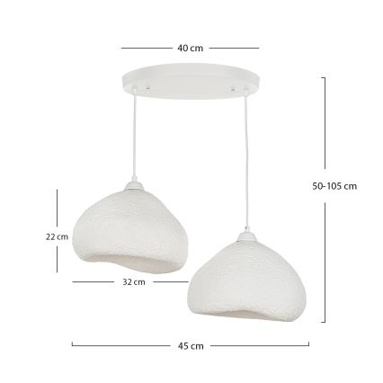 Brilagi - Luster na sajli WABI SABI 2xE27/40W/230V Ø 45 cm bijela