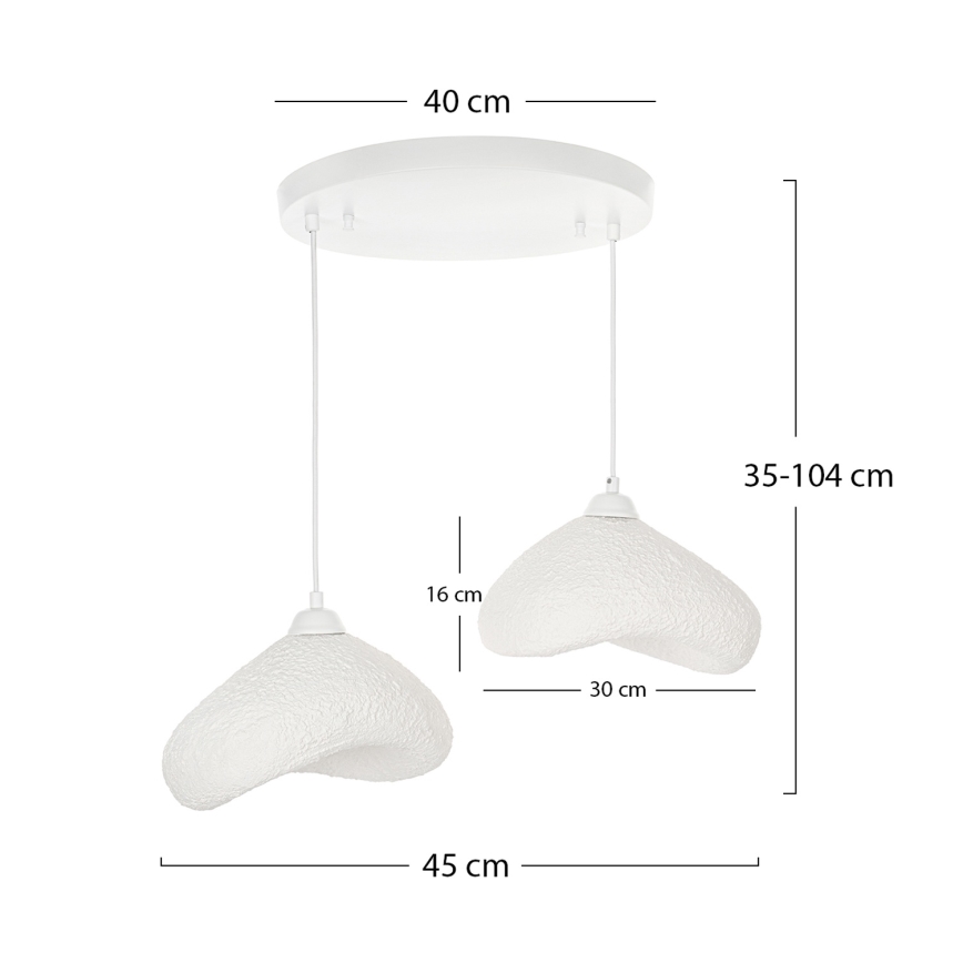 Brilagi - Luster na sajli WABI SABI 2xE27/40W/230V Ø 45 cm bijela