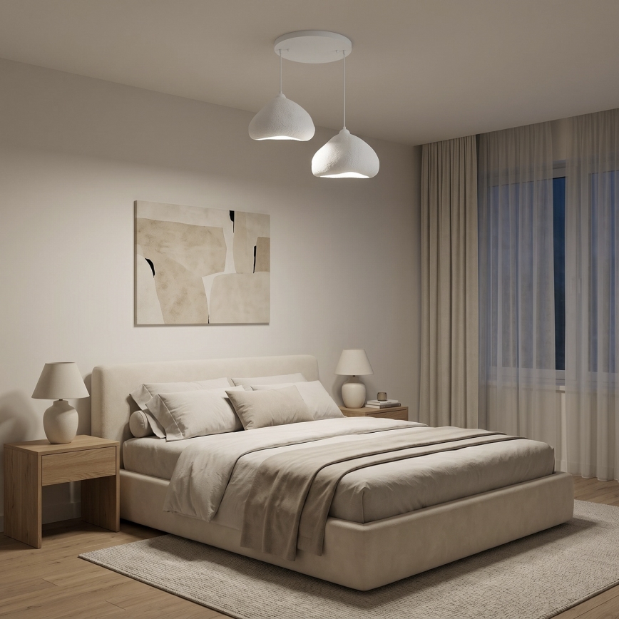 Brilagi - Luster na sajli WABI SABI 2xE27/40W/230V Ø 45 cm bijela