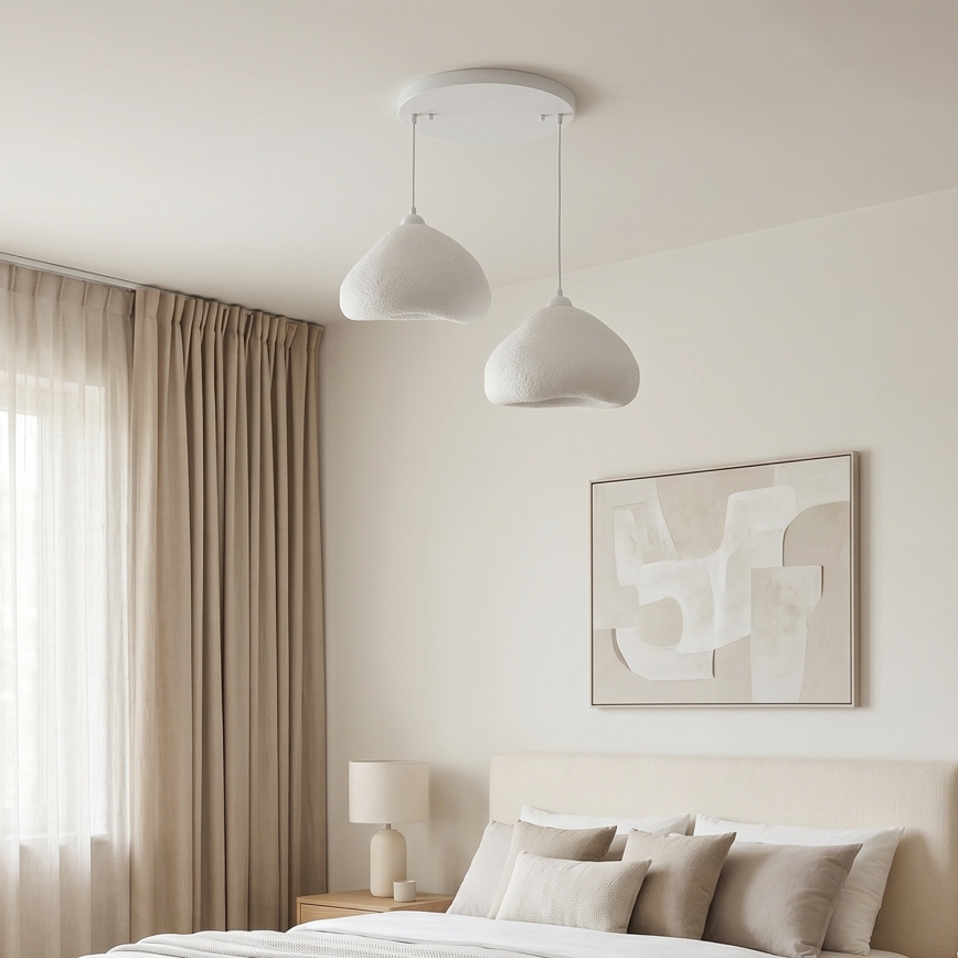 Brilagi - Luster na sajli WABI SABI 2xE27/40W/230V Ø 45 cm bijela