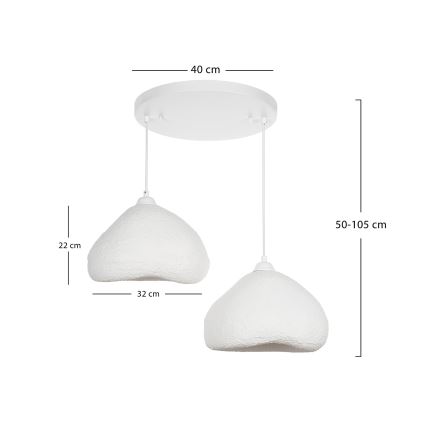 Brilagi - Luster na sajli WABI SABI 2xE27/40W/230V Ø 45 cm bijela