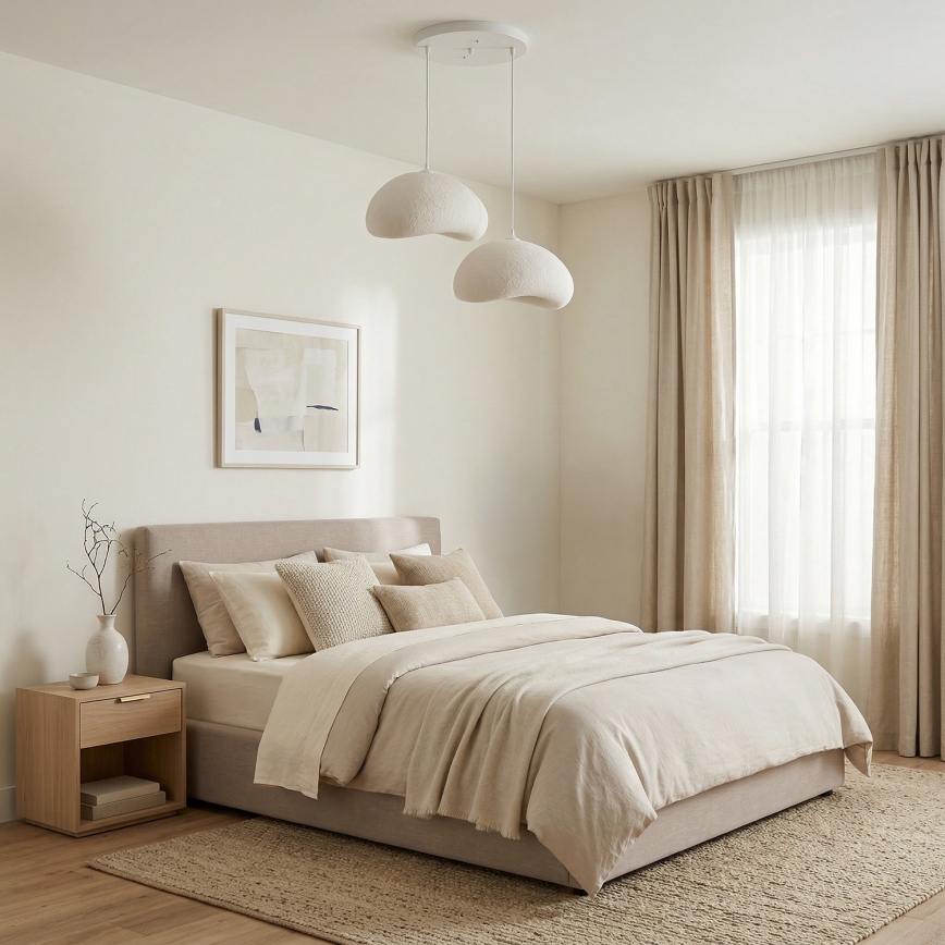 Brilagi - Luster na sajli WABI SABI 2xE27/40W/230V Ø 60 cm bijela