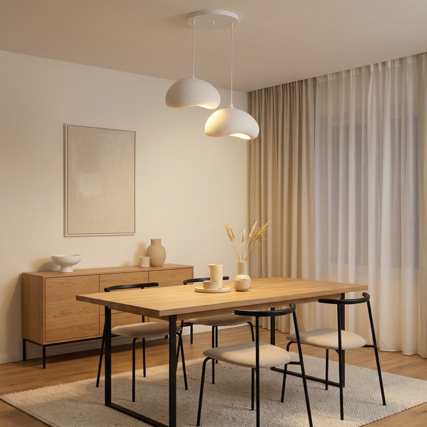 Brilagi - Luster na sajli WABI SABI 2xE27/40W/230V Ø 60 cm bijela