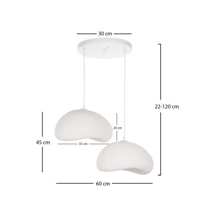 Brilagi - Luster na sajli WABI SABI 2xE27/40W/230V Ø 60 cm bijela