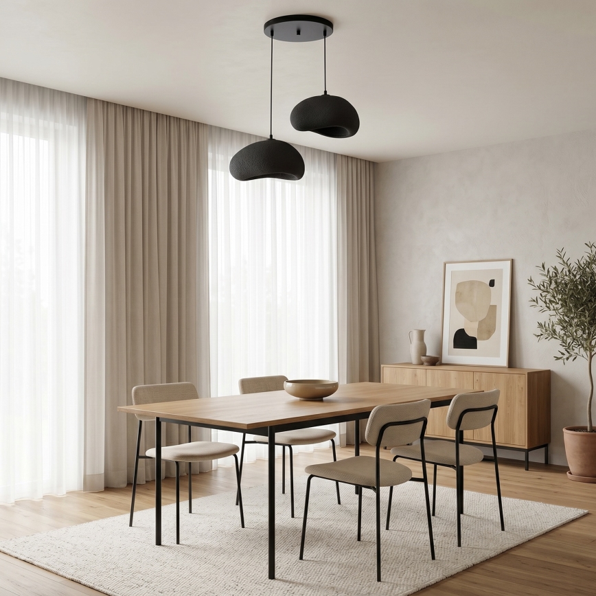 Brilagi - Luster na sajli WABI SABI 2xE27/40W/230V Ø 60 cm crna