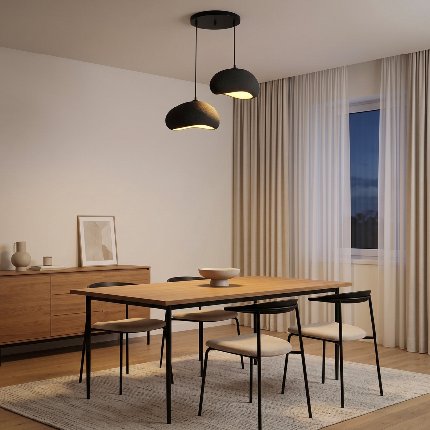 Brilagi - Luster na sajli WABI SABI 2xE27/40W/230V Ø 60 cm crna