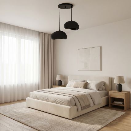 Brilagi - Luster na sajli WABI SABI 2xE27/40W/230V Ø 60 cm crna