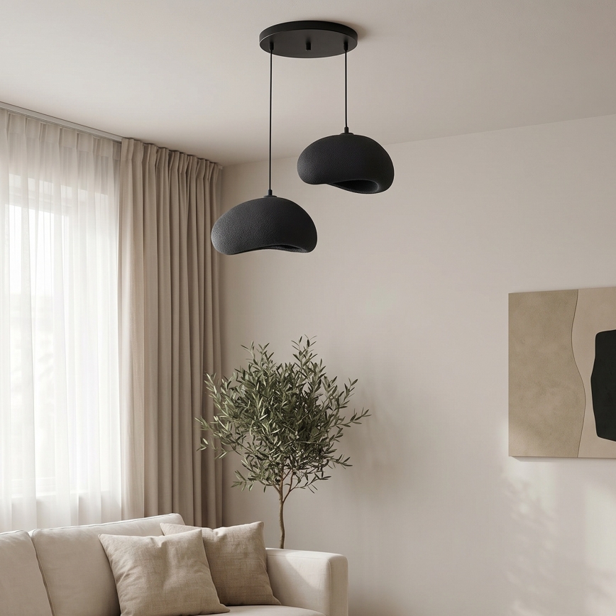 Brilagi - Luster na sajli WABI SABI 2xE27/40W/230V Ø 60 cm crna