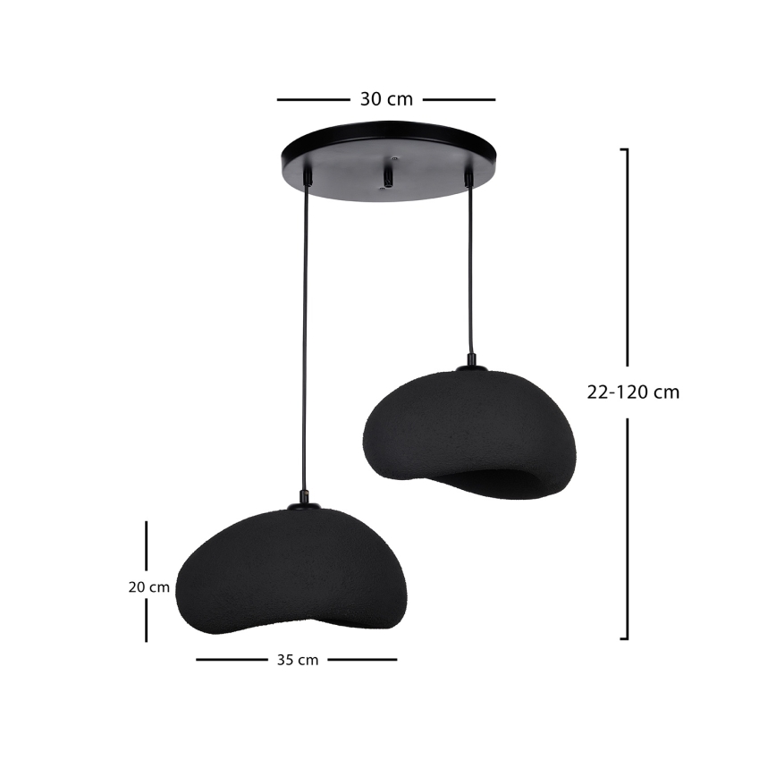 Brilagi - Luster na sajli WABI SABI 2xE27/40W/230V Ø 60 cm crna