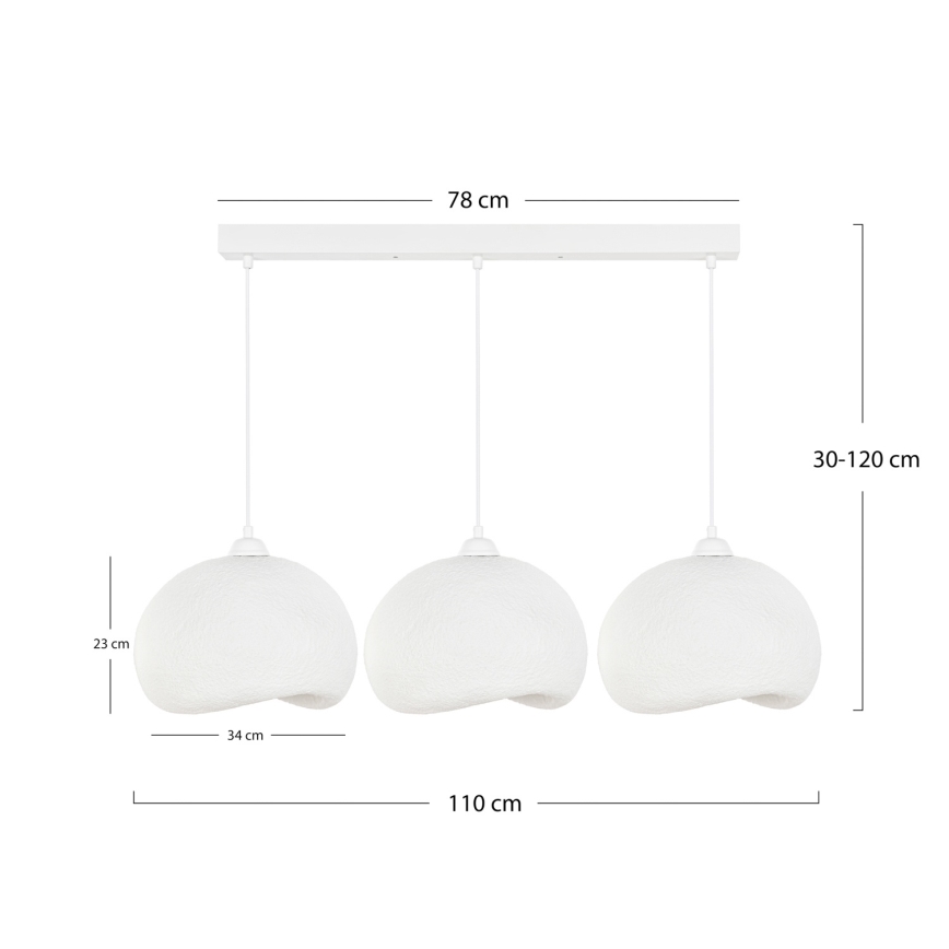 Brilagi - Luster na sajli WABI SABI 3xE27/40W/230V bijela