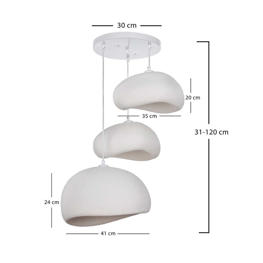 Brilagi - luster na sajli WABI SABI 3xE27/40W/230V promjer 76 cm bijela