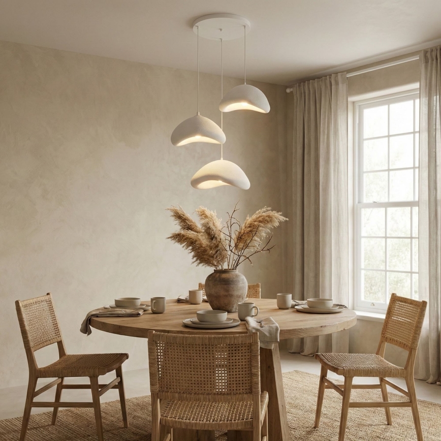 Brilagi - Luster na sajli WABI SABI 3xE27/40W/230V promjer 82 cm bijela