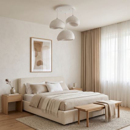 Brilagi - Luster na sajli WABI SABI 3xE27/40W/230V Ø 82 cm bijela