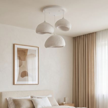 Brilagi - Luster na sajli WABI SABI 3xE27/40W/230V Ø 82 cm bijela