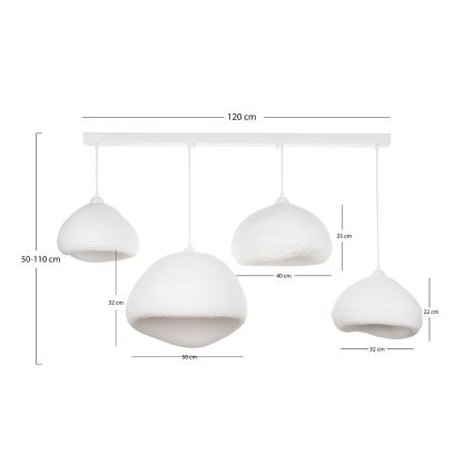 Brilagi - Luster na sajli WABI SABI 4xE27/40W/230V bijela