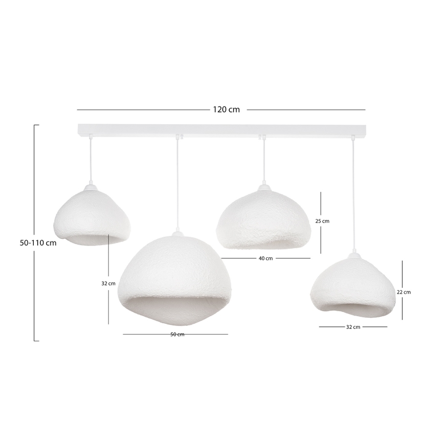 Brilagi - Luster na sajli WABI SABI 4xE27/40W/230V bijela