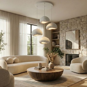 Brilagi - Luster na sajli WABI SABI 4xE27/40W/230V promjer 95 cm bijela