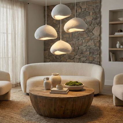 Brilagi - Luster na sajli WABI SABI 4xE27/40W/230V promjer 95 cm bijela