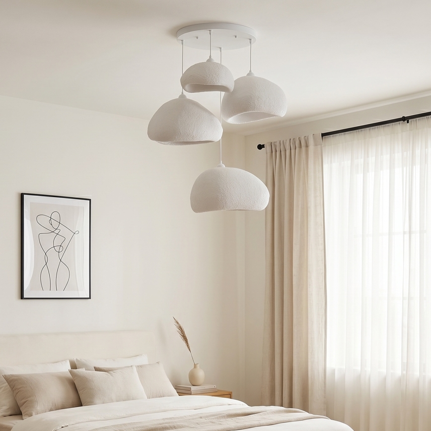 Brilagi - Luster na sajli WABI SABI 4xE27/40W/230V promjer 95 cm bijela
