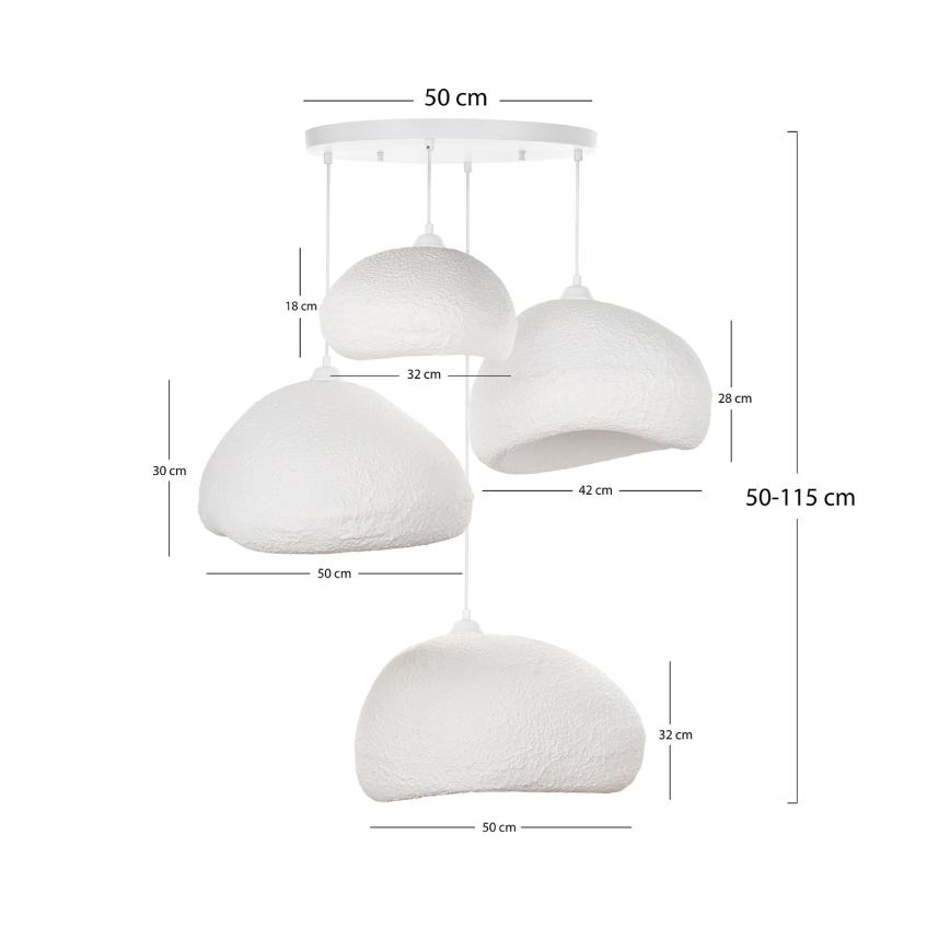 Brilagi - Luster na sajli WABI SABI 4xE27/40W/230V promjer 95 cm bijela