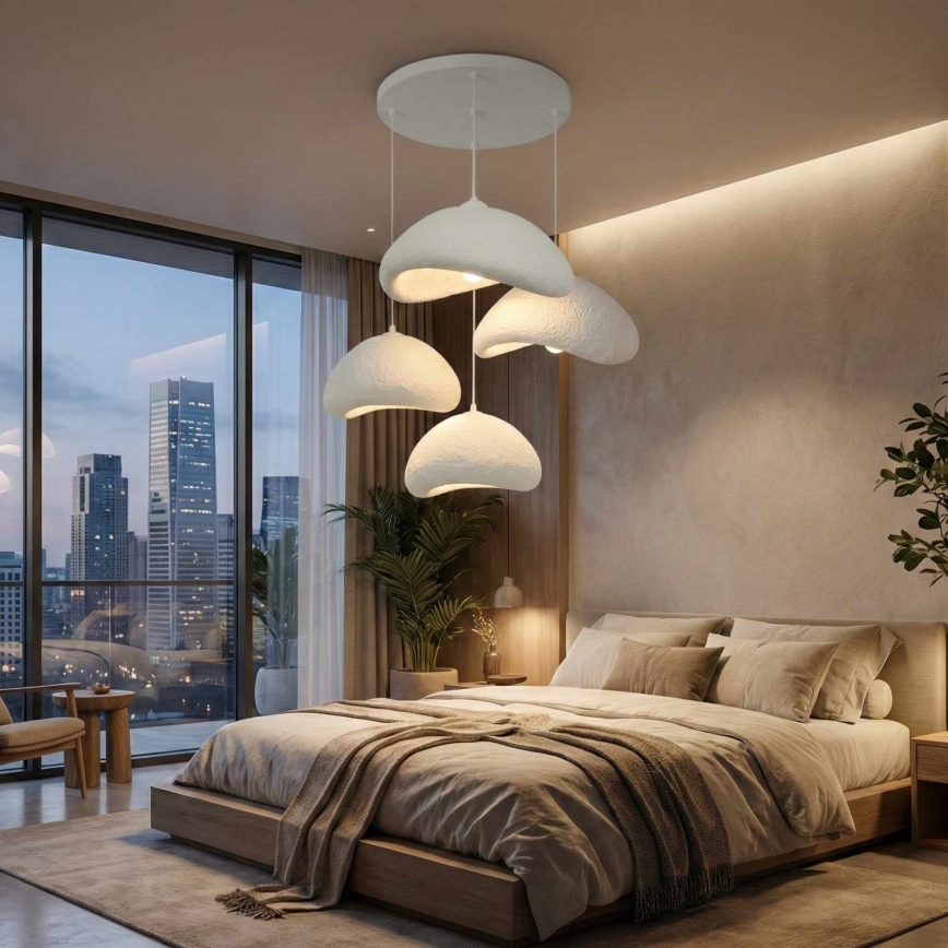 Brilagi - Luster na sajli WABI SABI 4xE27/40W/230V Ø 90 cm bijela