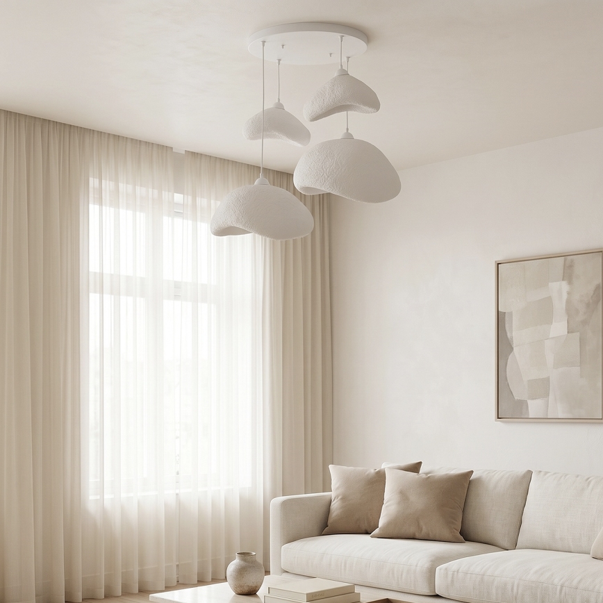 Brilagi - Luster na sajli WABI SABI 4xE27/40W/230V Ø 90 cm bijela