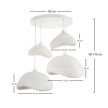 Brilagi - Luster na sajli WABI SABI 4xE27/40W/230V Ø 90 cm bijela
