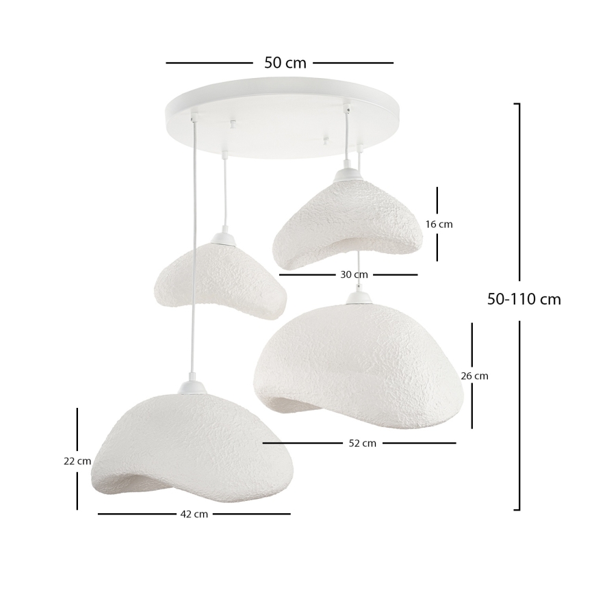 Brilagi - Luster na sajli WABI SABI 4xE27/40W/230V Ø 90 cm bijela