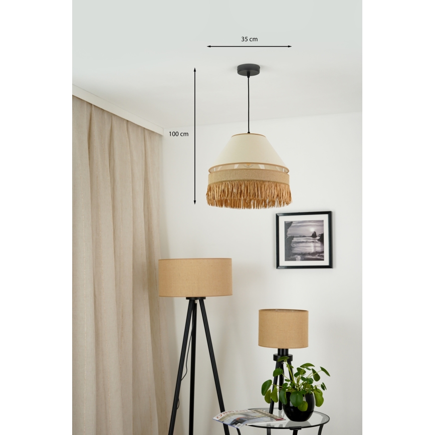 Brilagi - Luster na sajli WINNETOU AVIGNION 1xE27/15W/230V pr. 35 cm smeđa/krem